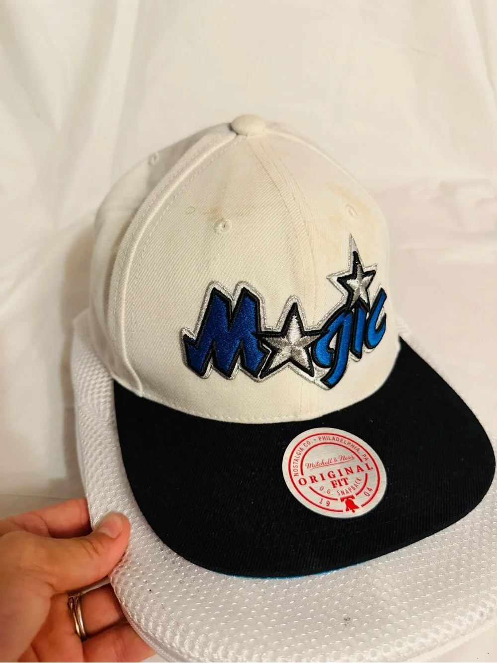 Orlando Magic Mitchell & Ness Snapback Hat 2 Tone Classic HWC NBA White Blue